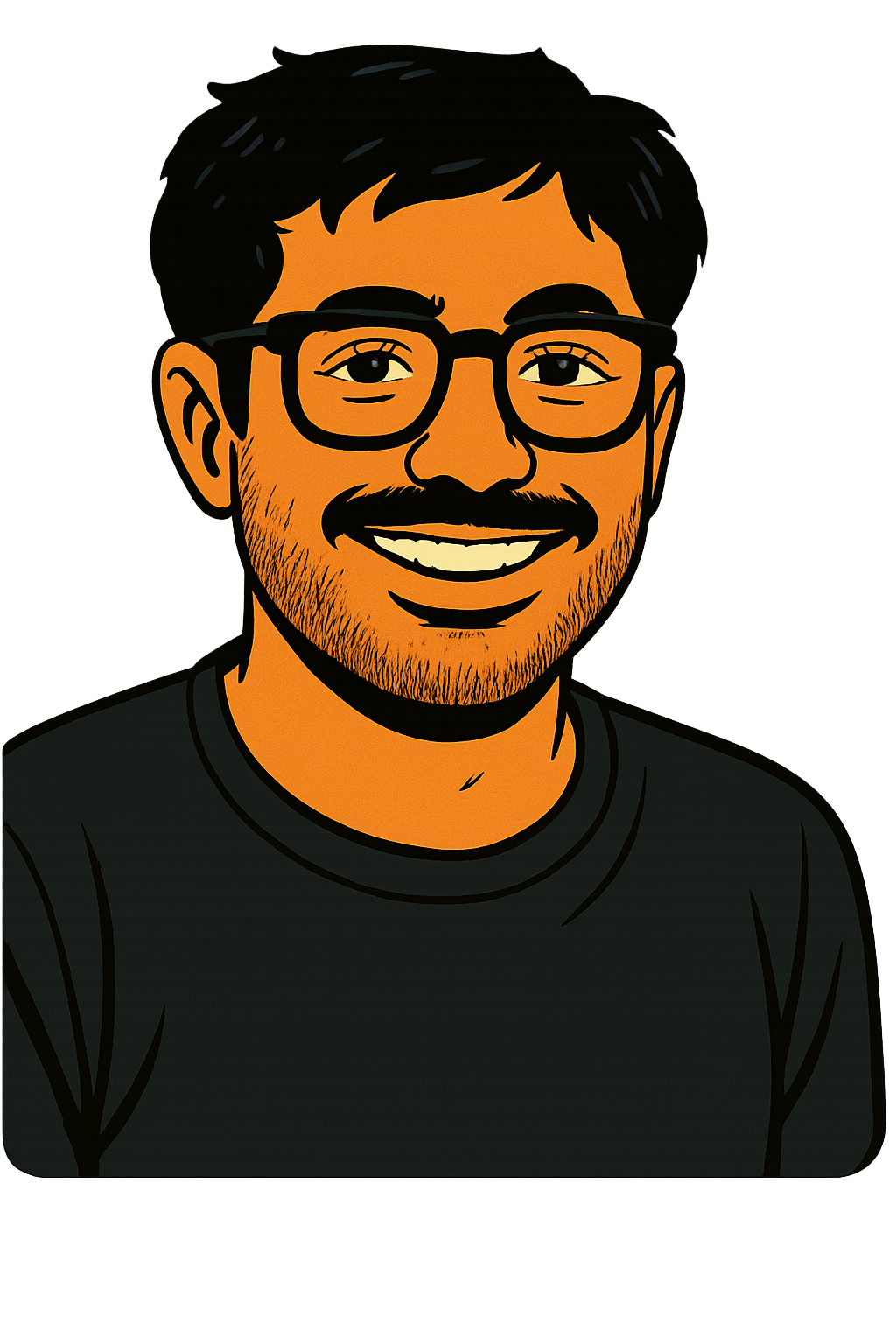 Comic-style portrait of Abdur Rauf